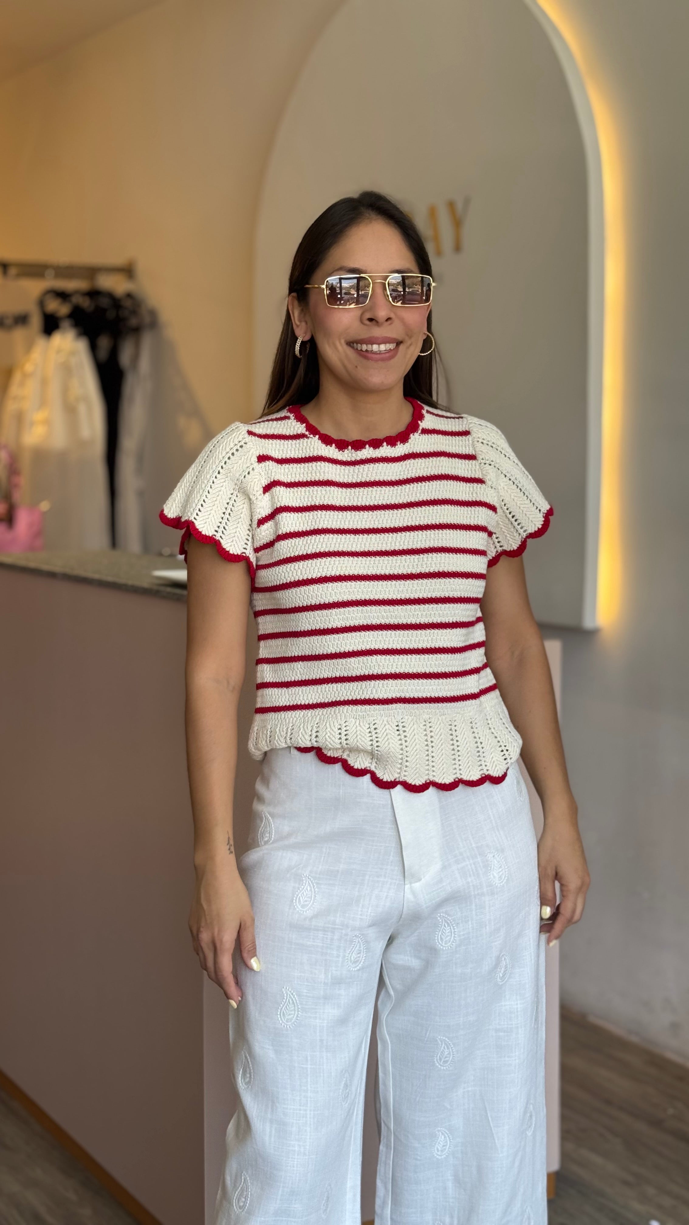 Top Rayas Rojas