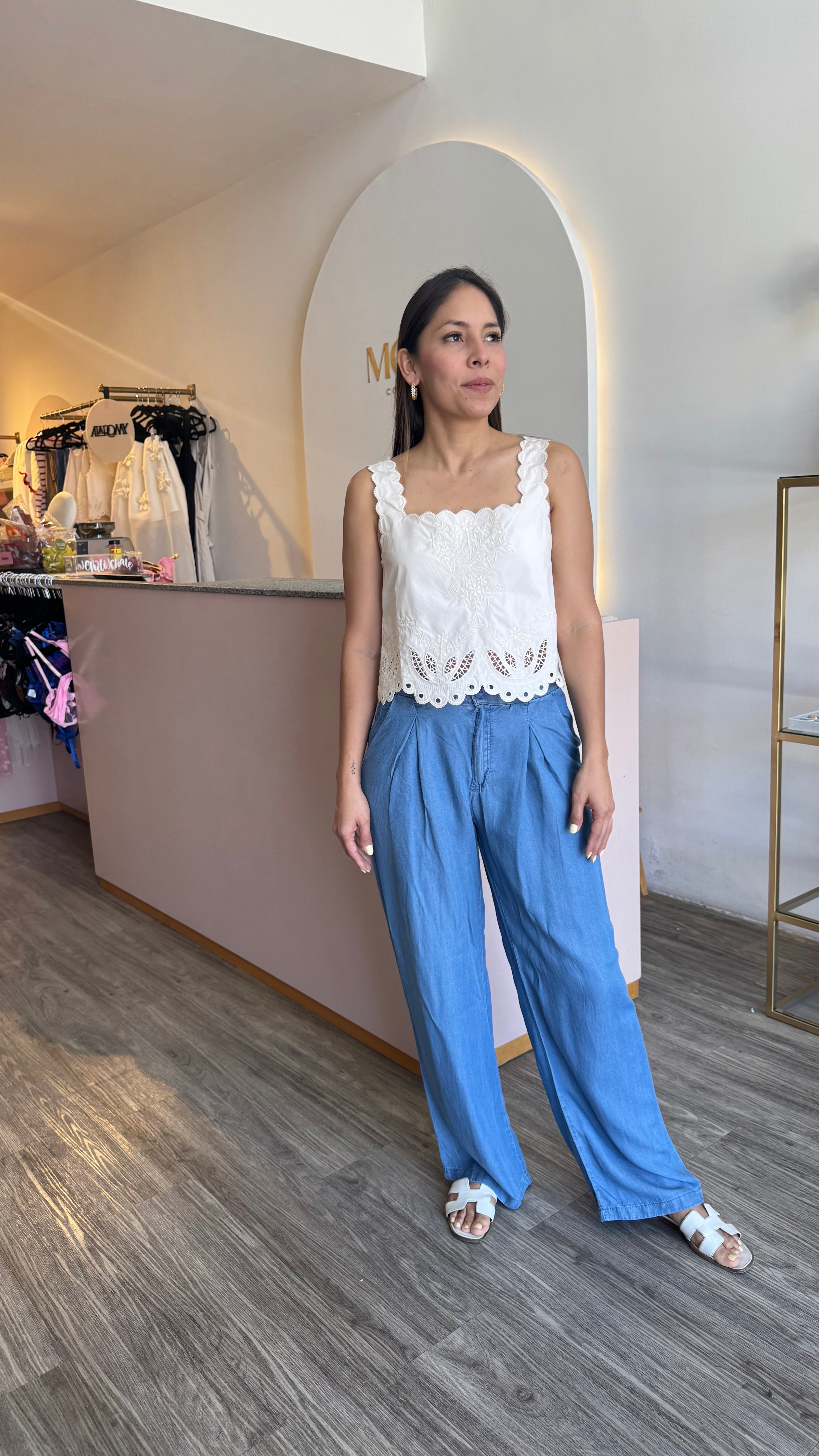 Pantalón Ancho Azul
