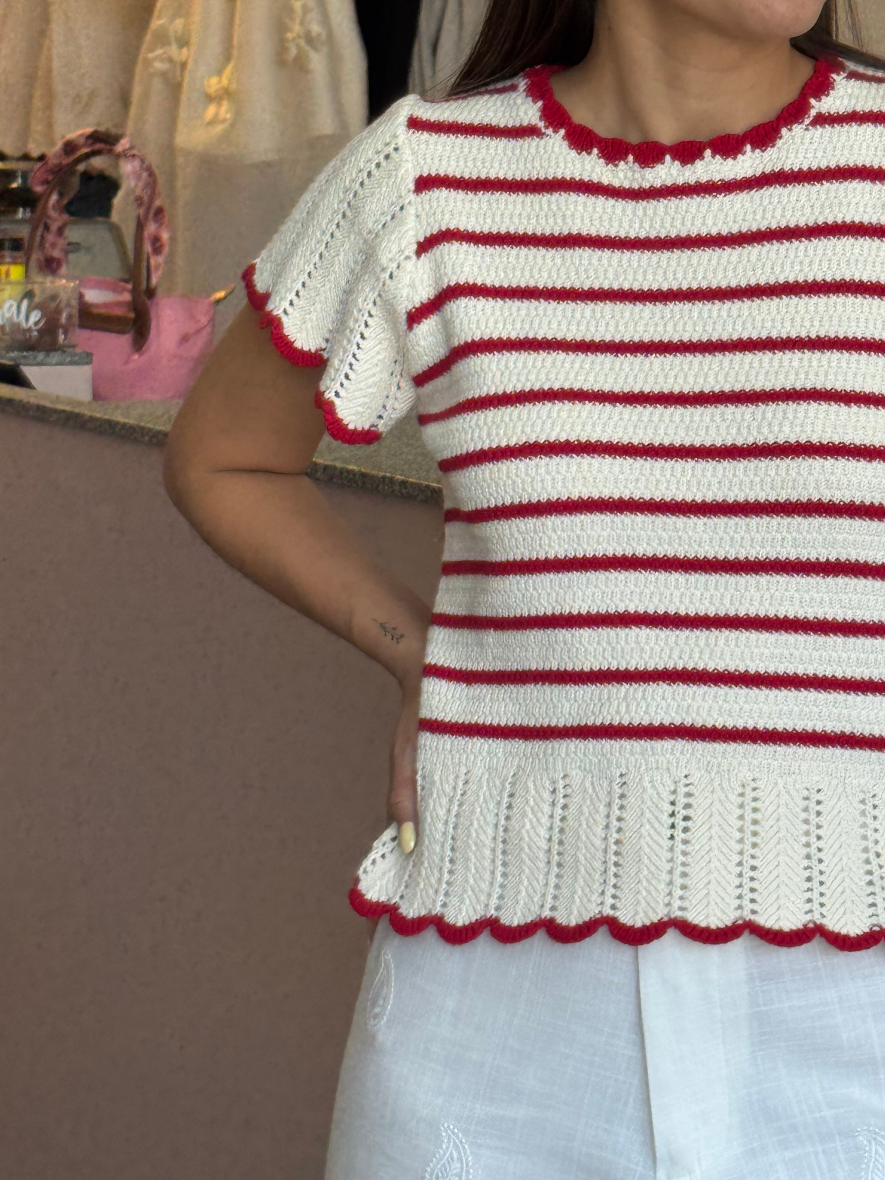 Top Rayas Rojas