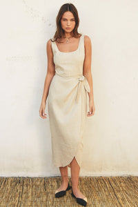Vestido Lino Pareo Avena