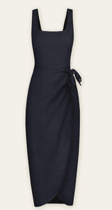Vestido Lino Pareo Marino