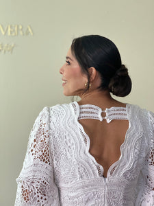 Vestido Corto Bordado Guipure