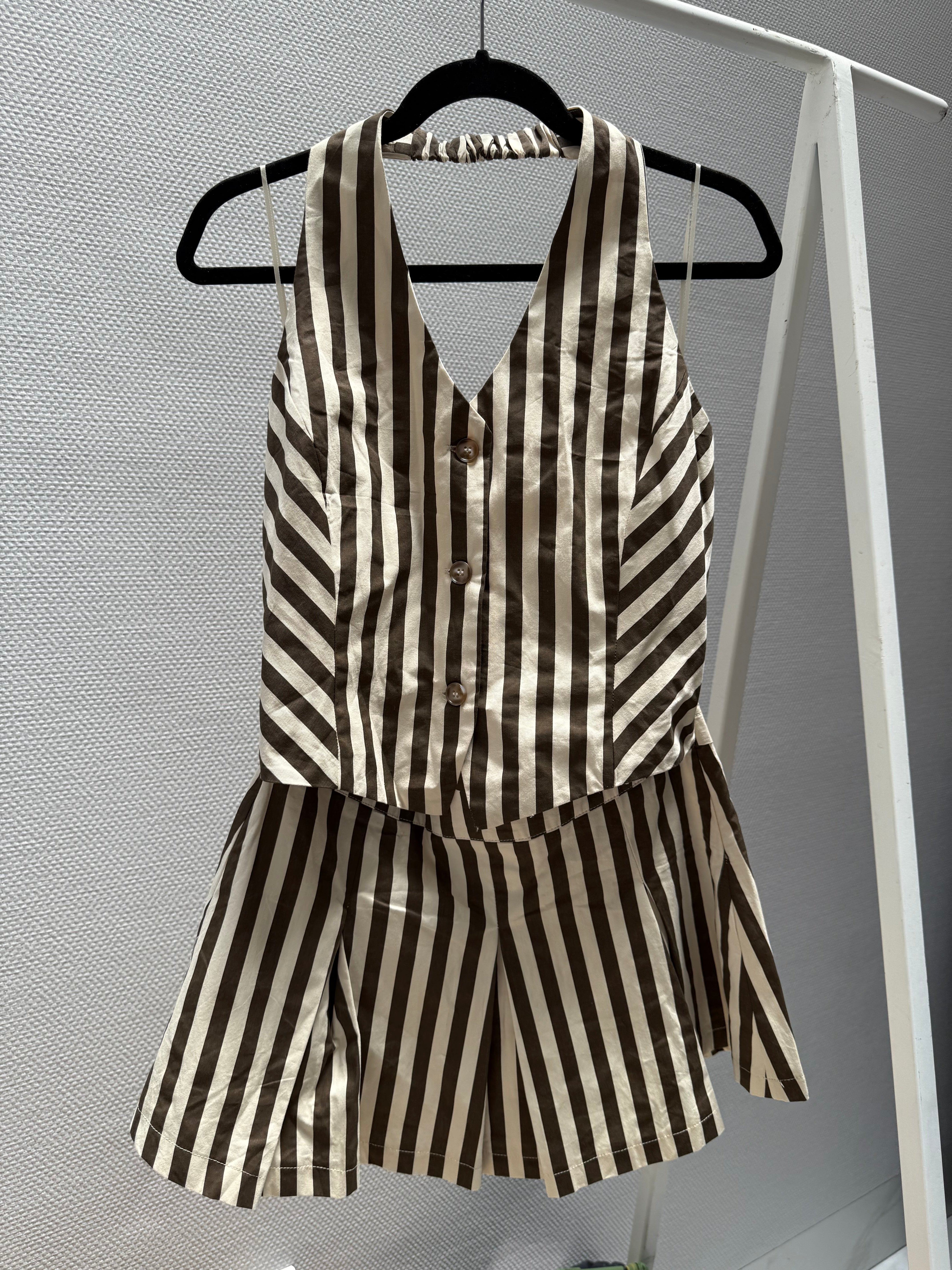 Vestido Rayas Café