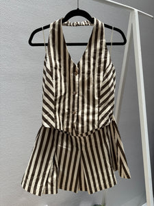 Vestido Rayas Café