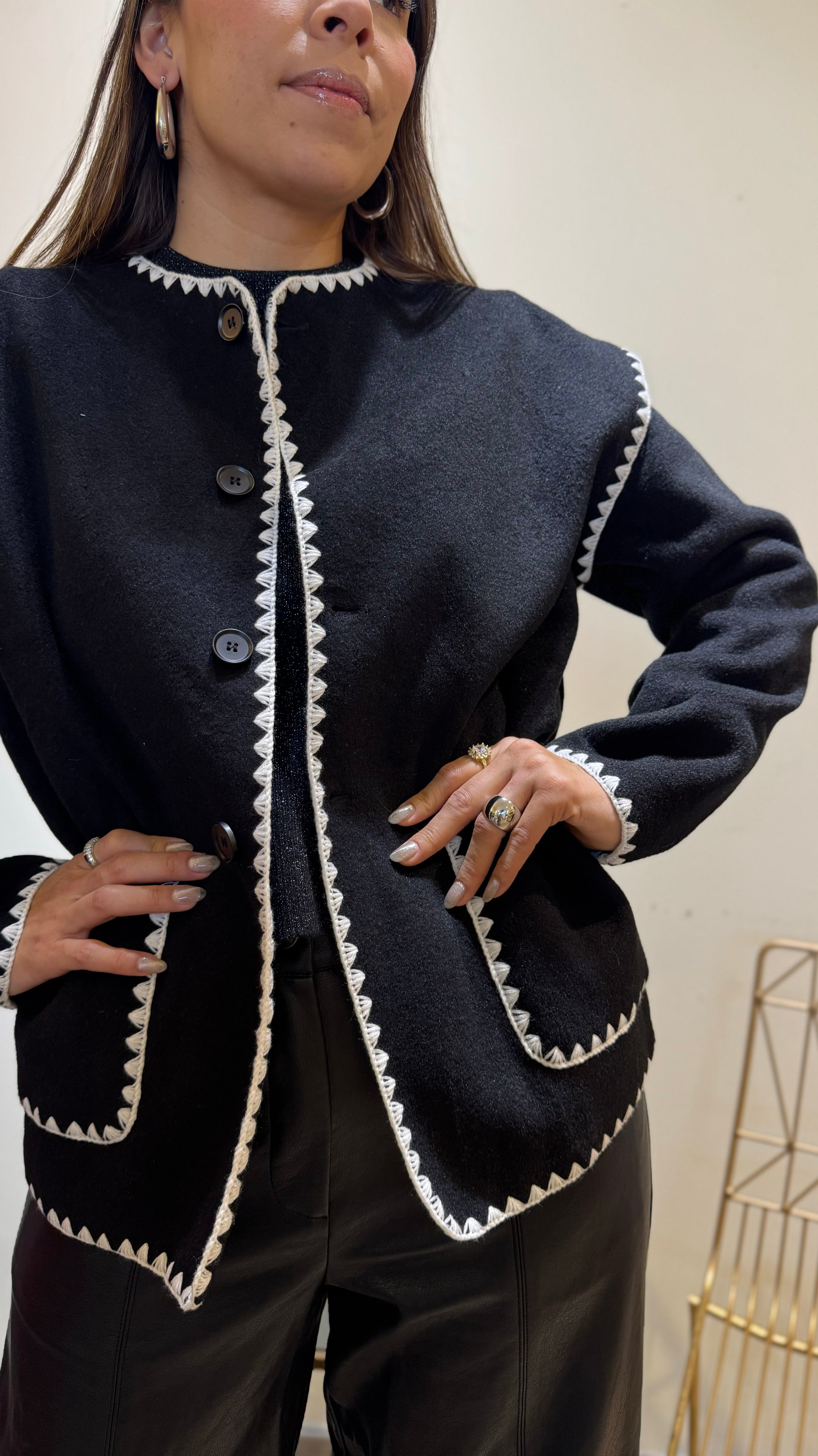 Blazer Tacto Suave Negro