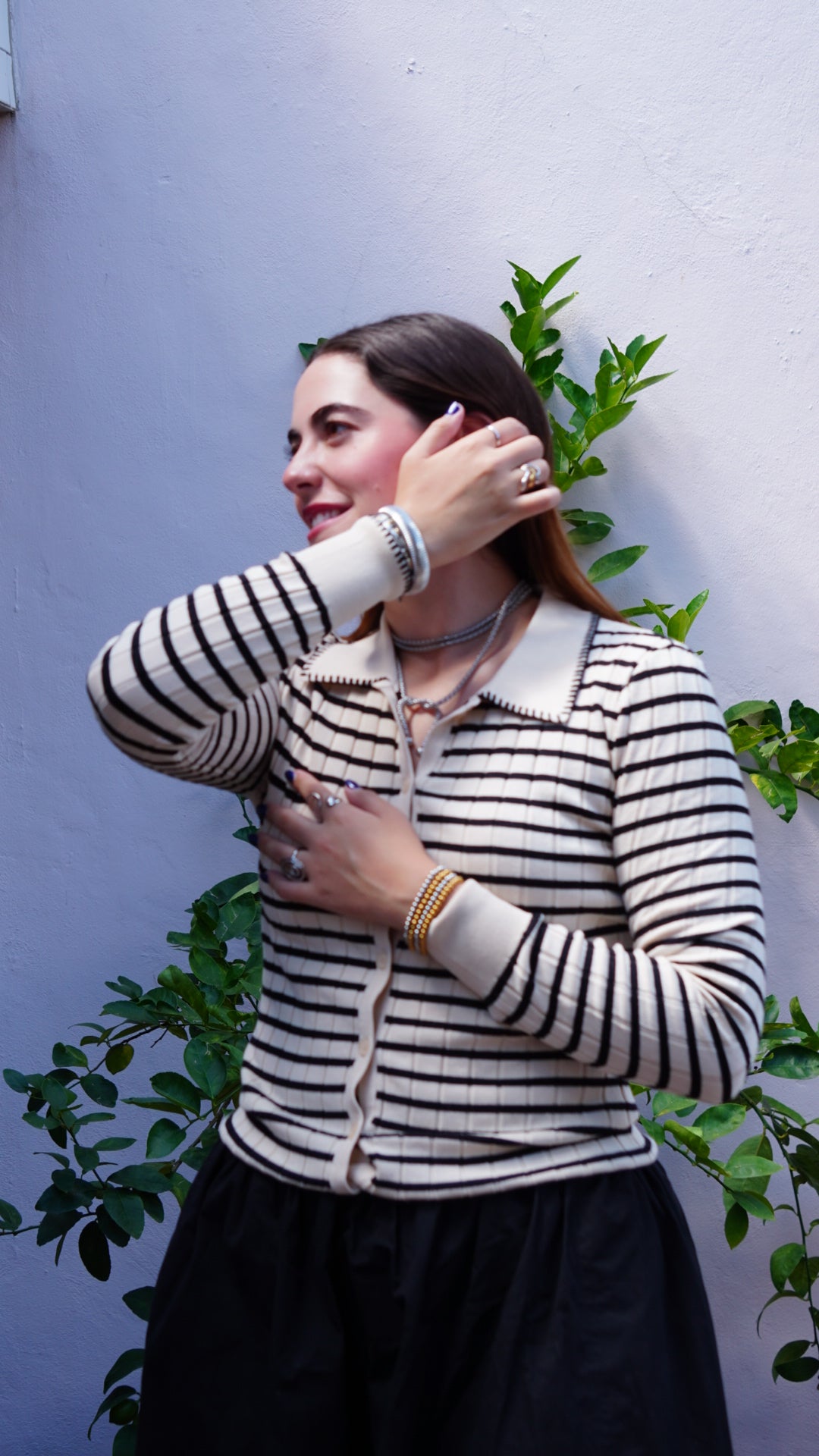 Top Rayas Polo Manga Larga