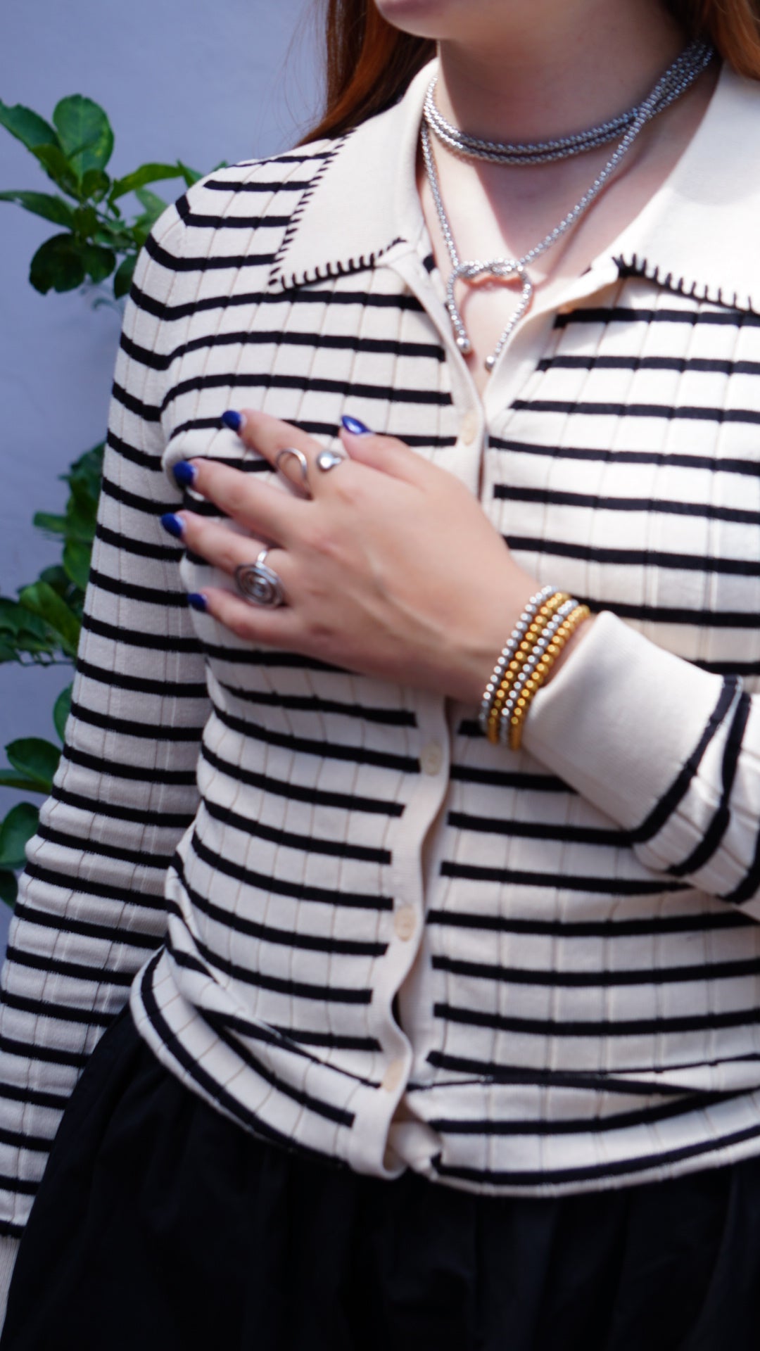 Top Rayas Polo Manga Larga