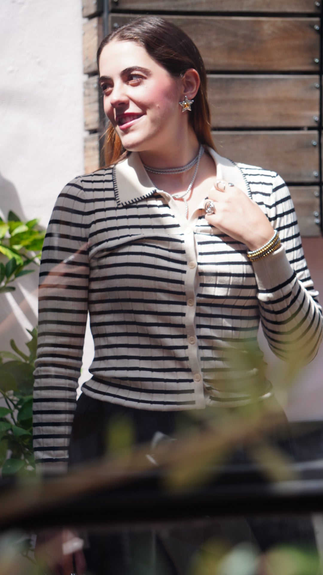 Top Rayas Polo Manga Larga