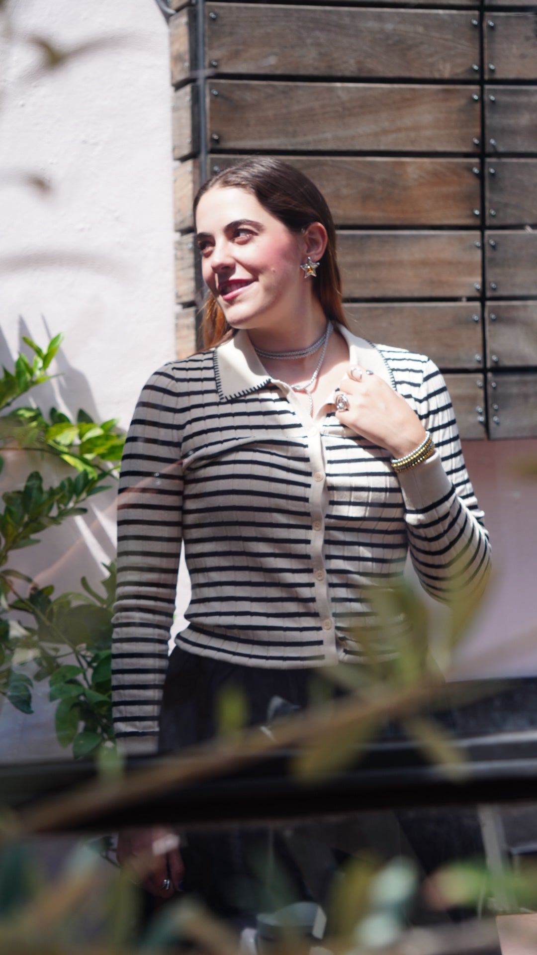 Top Rayas Polo Manga Larga